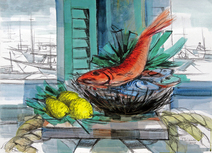 Natureza morta com peixe - Enrico Bianco Natureza morta com peixe - Enrico Bianco