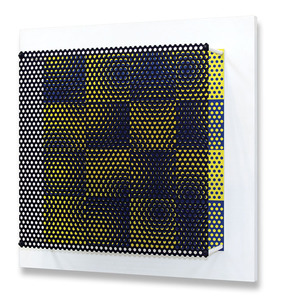 Vibration 16 carres bleu et jaune - 12/15 - Antonio Asis Vibration 16 carres bleu et jaune - 12/15 - Antonio Asis