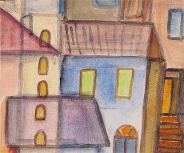 Casa azul com janelas verdes - Alice Brill Casa azul com janelas verdes - Alice Brill