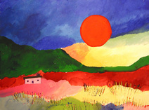 Paisagem com casa - Aldemir Martins Paisagem com casa - Aldemir Martins